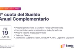 *Cronograma de pago de la primera cuota del Sueldo Anual Complementario*