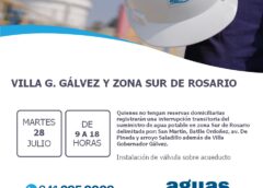 ESTAREMOS TRABAJANDO EN VILLA GOBERNADOR GÁLVEZ Y ZONA SUR DE ROSARIO
